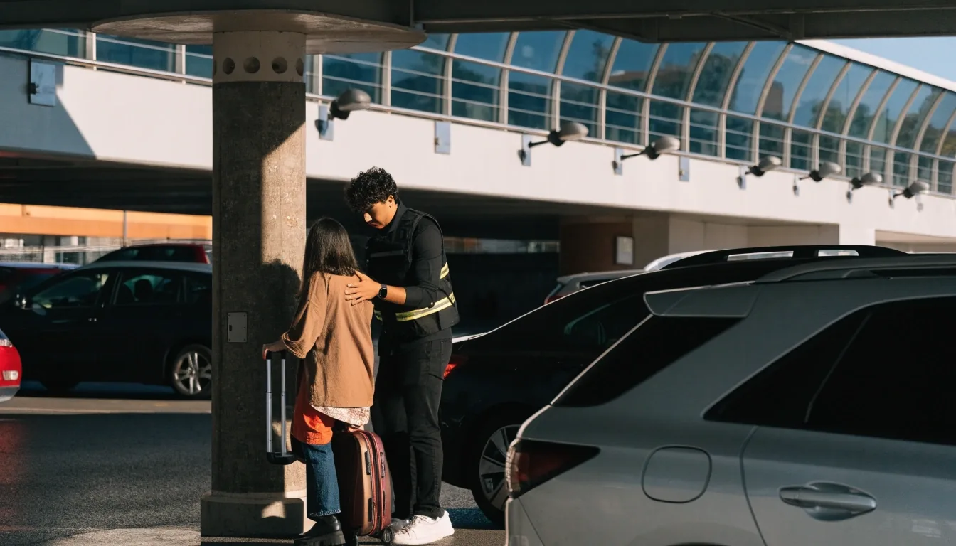 Help point pillar in a Melbourne Airport car park